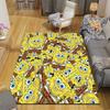 SpongeBob SquarePants Flannel Pattern Square Carpet,Area Rug,Carpet Rug for Living Room Bedroom Sofa Playroom Decor,Non-slip Floor Mat