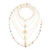 Y-Shaped Colorful Crystal Necklace Set Pearl Bohemian Style Necklace Fashion Gold Jewelry  Vacation