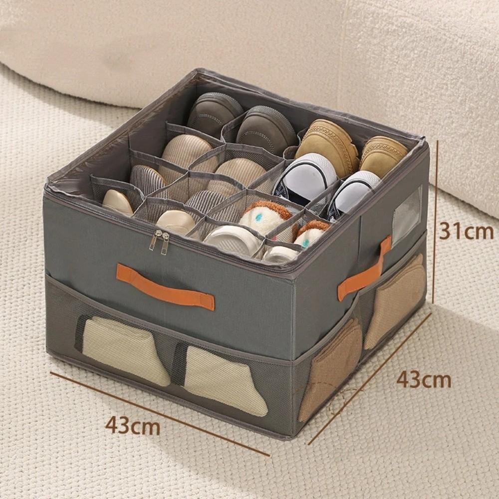 Staubdichte Schuhaufbewahrungsbox Feuchtigkeitsbeständige Waschbare Stoffschuhbox Faltbare PP-Platten Schuh-Organizer-Box Schuhschrank
