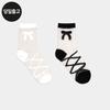 PG Women's/Student Ribbon See-Through Mid-Calf Socks (3-Pair) Set Daily Student Mesh Socks