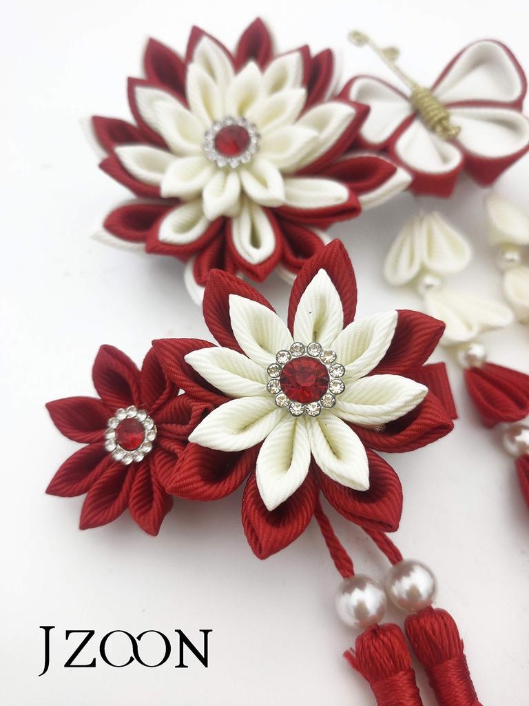 JZOON Hair Ornament Set with Cherry and Butterfly Perfect for and Other and Other Japanese Includes Available In and Includes 12 Handmade Hair