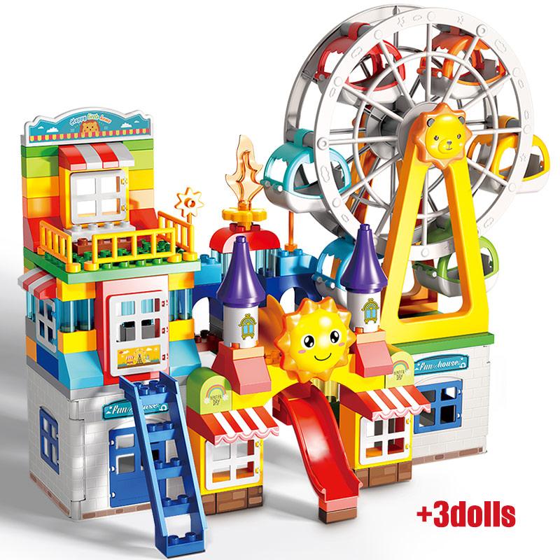 171-269PCS Marble Race Run Big Size Block Building Blocks Funnel Slide Blocks DIY Educational Big Brick Toys For Children Gift