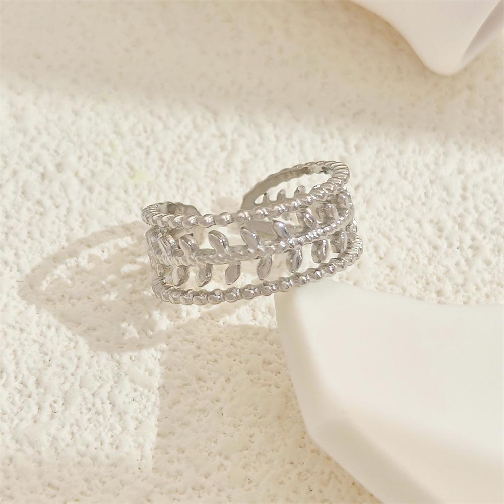 

Трендовые геометрические открытые кольца из титановой стали с 18-каратным золотым покрытием для женщин - Не тускнеющие, модный дизайн Adjustable Open