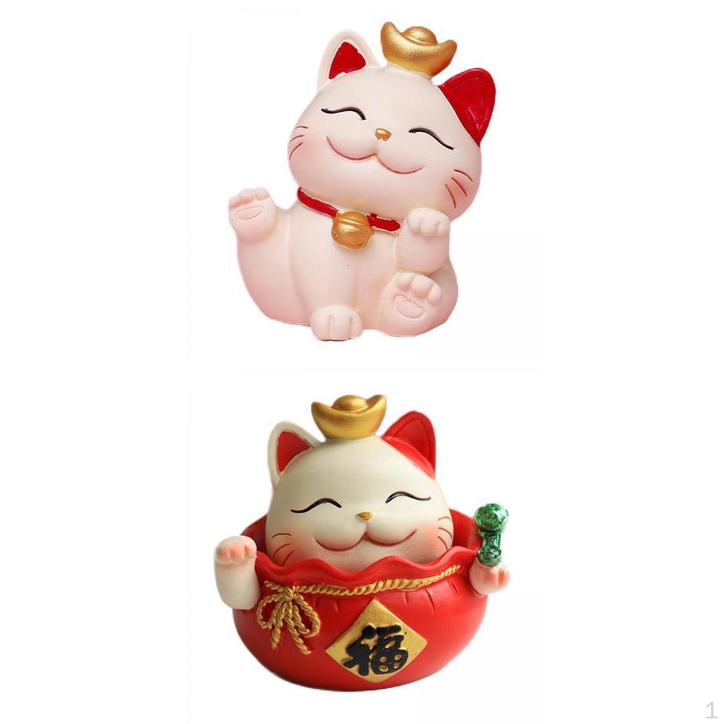 2x Figurines Decor Statue for Dashboard Home