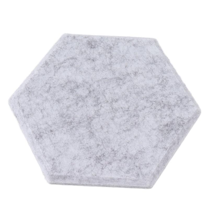 12PCS Hexagon Acoustic Panels High Density Sound Absorbing Panels Sound Proof Beveled Edge Wall Panels 14x12x7cm Silver Gray