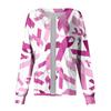 Kvinner langermet mønsterlomme Fungerer Halloween-trykk Stående krage Enkeltspent beskyttelsesoverall Cardigan jakke Topp