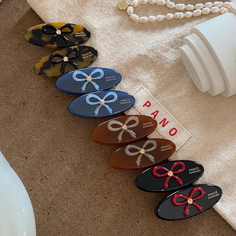 Acetate Hair Clips Bow Oval Geometric Barrettes Side Pins Hairpin Sweet Cute Women Hair Accessories