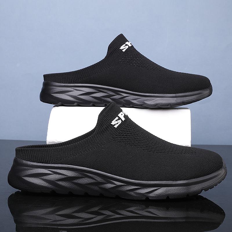 Lightweight Men's Half Slippers Breathable Men Slippers Fashion Casual Shoes Anti-slip Male Flat Slip on Flats Outdoor Big Size