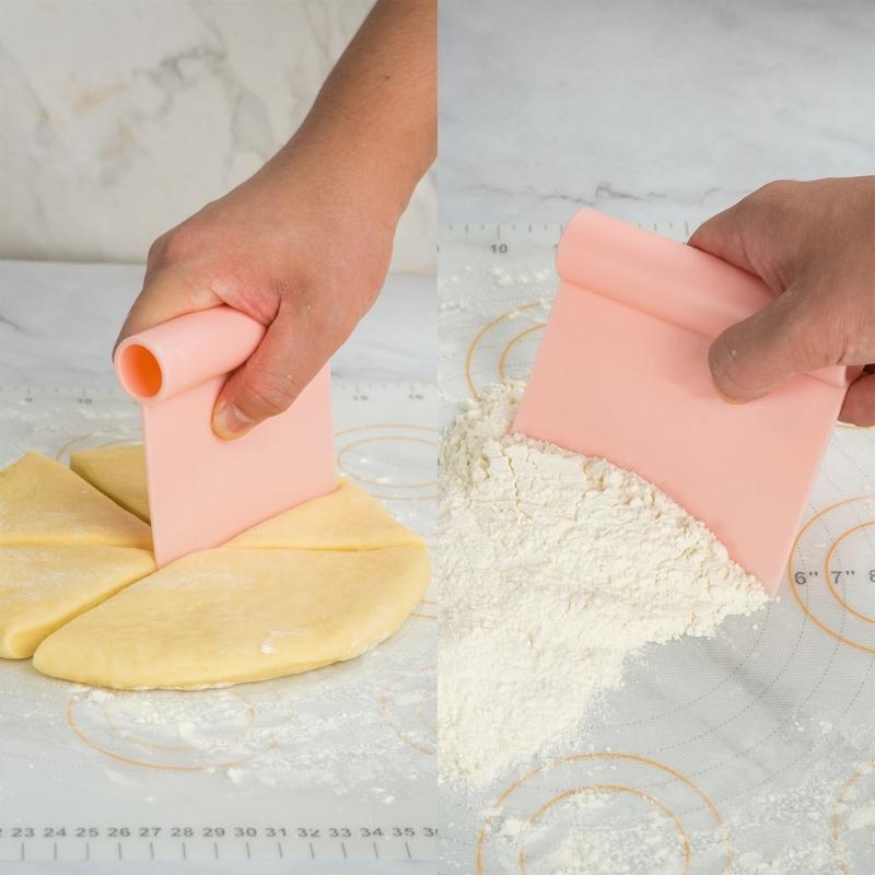 Assorted Color Plastic Pastry Scrapers Safe Edges Dishwasher Safe Colorful Kitchens Dough Tool For Home Cooking