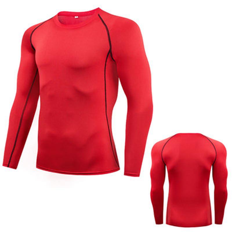Men's Sports T-Shirts Tight Long Sleeves Base Layer Basketball Gym Yoga Fitness Jogger Running Top Jersey Outdoor Skinny Clothes Quick Dry