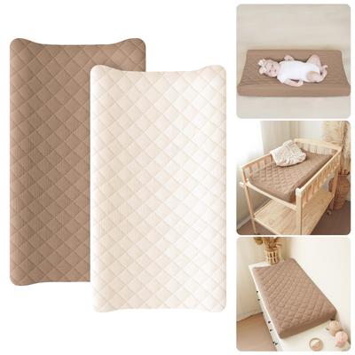 Set de 2 sau 1 Husă Matlasată din Bumbac pentru Masă de Înfășat, Husă tip Mânecă Moale din Material Textil pentru Scutece, pentru Nou-născuți și Sugari
