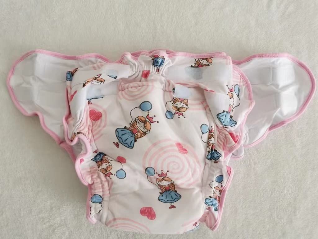 ABDL Vodotěsná inkontinenční plenka pro dospělé Velikost pro ošetřovatelskou postel, Noční pomočování, Trénink, Roztomilý dívčí potisk, Kryt, Kalhotky, M, Senioři, Péče, Kryt, Kalhotky, Růžová,