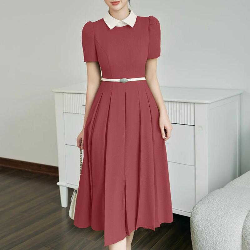 

ZANZEA Женское повседневное летнее платье с отложным воротником и коротким рукавом 5XL камео розовый