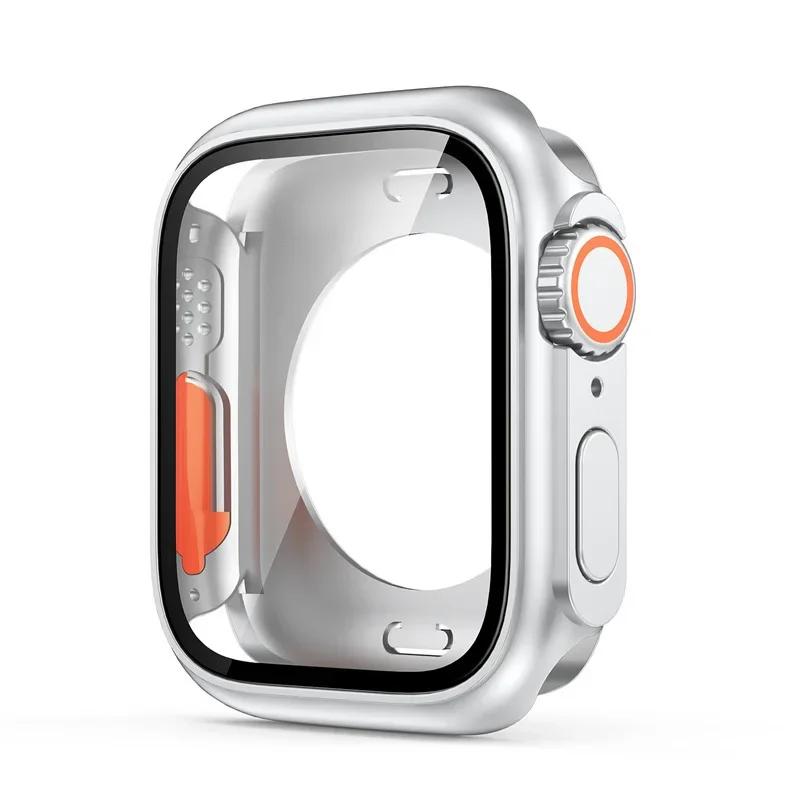 Protection d'écran pour Apple Watch 44mm 45mm 40mm 41mm PC Dur Avant Arrière Étui Bumper pour iwatch 9 8 7 6 5 4 Transformer en Ultra