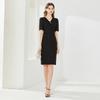 A niche design jacquard dress for women's summer French elegant V-neck commuting A-line skirt