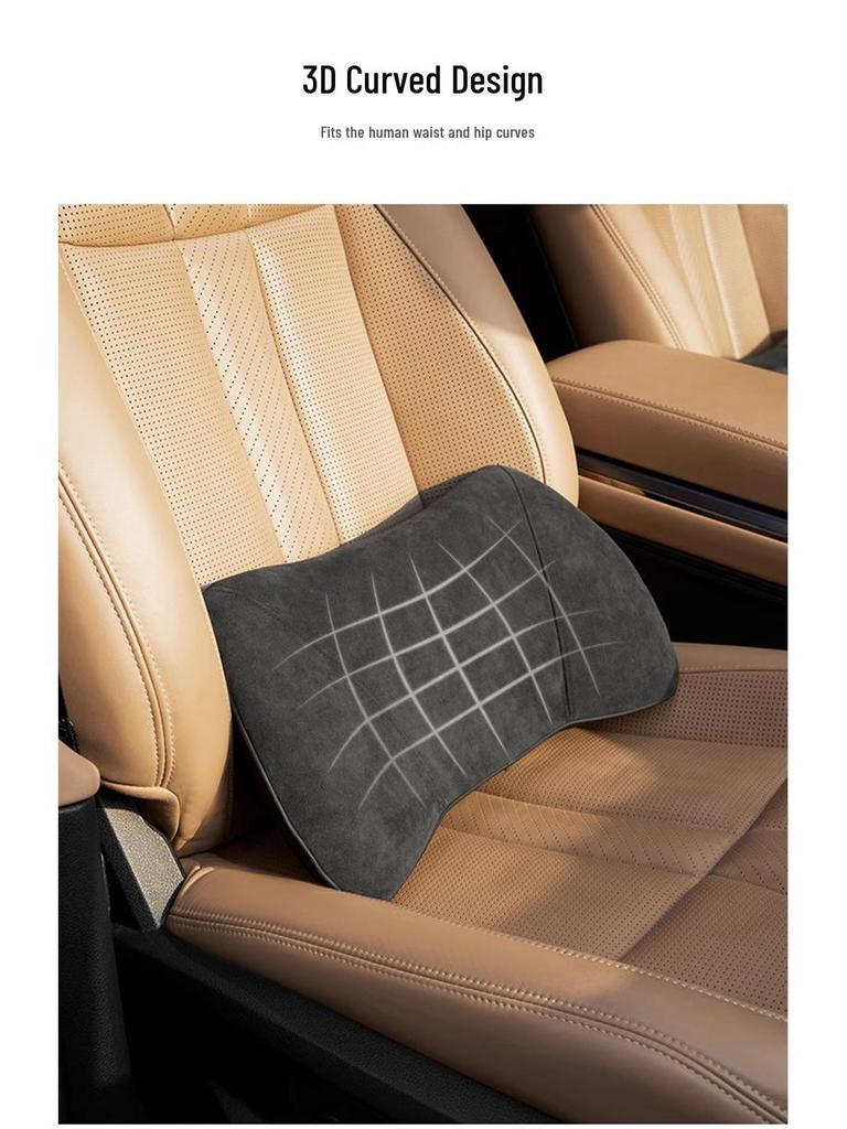 כרית תמיכה מותנית וצווארית לרכב – כרית דקה מקצף זיכרון לתמיכה בגב ובזנב