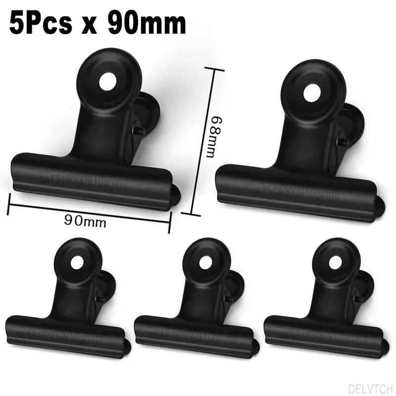 

3/5Pcs Large Size Stainless Steel Clips Metal Spring Grip Clips Ticket Paper Clamps Office File Document Binder Clip Stationery