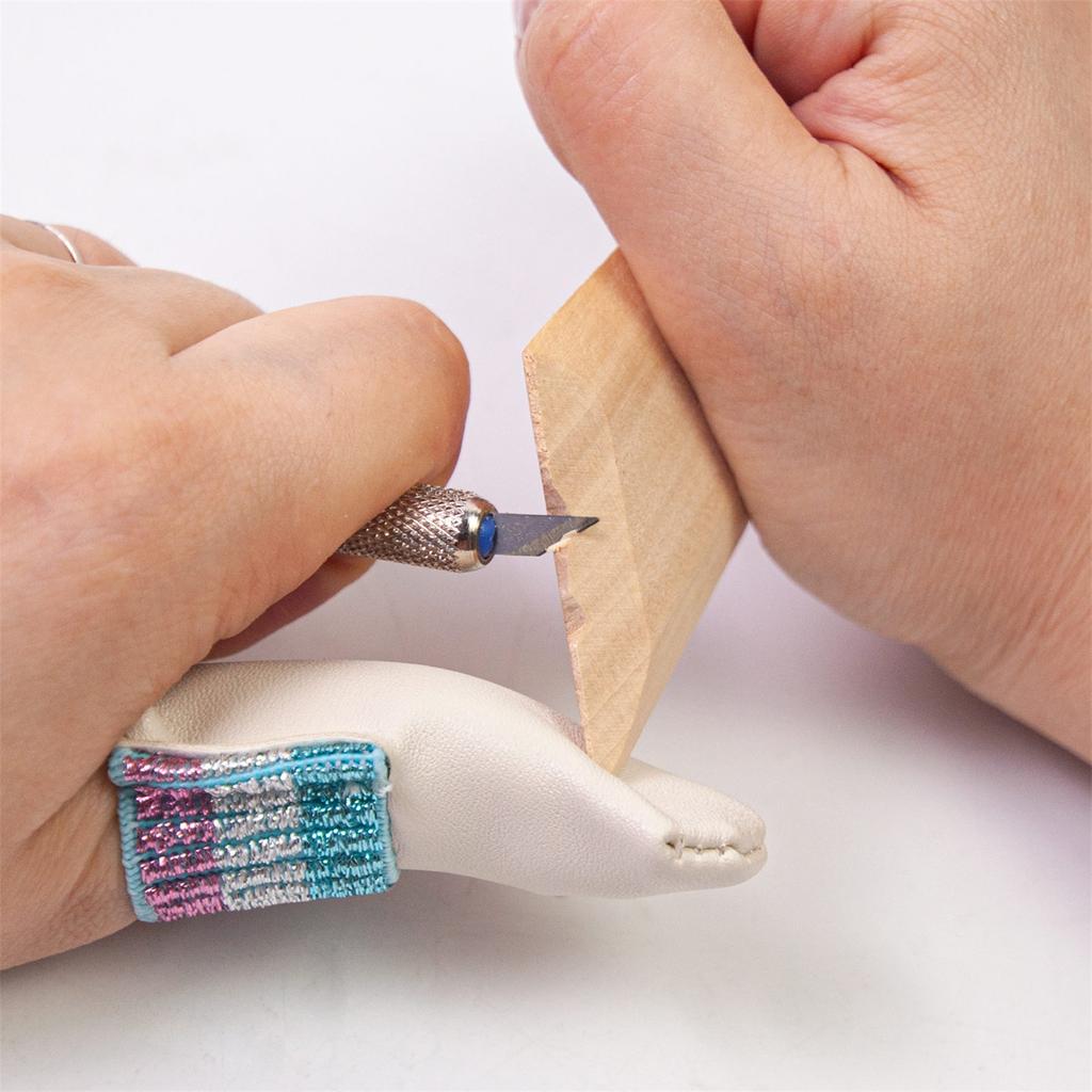 1 Pair Leather Thimble Finger Protectors Thimble Protector Finger Guard Craft Supplies for Sewing Hand Embroidery