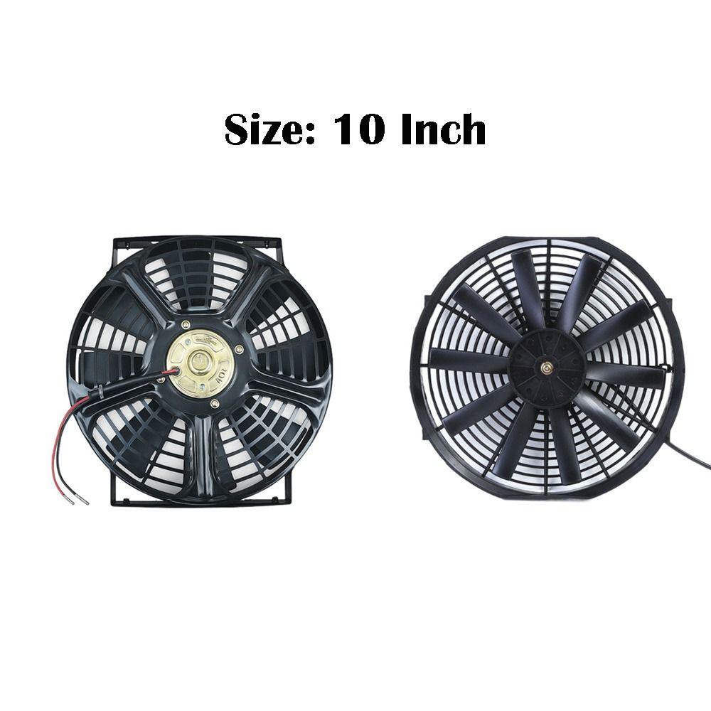 Universal 12V Radiator Fan ABS 80W Car Aircon Auxiliary Fan 8/10 Blades 10 INCH Heavy Duty Fan Vehicle Cooling System