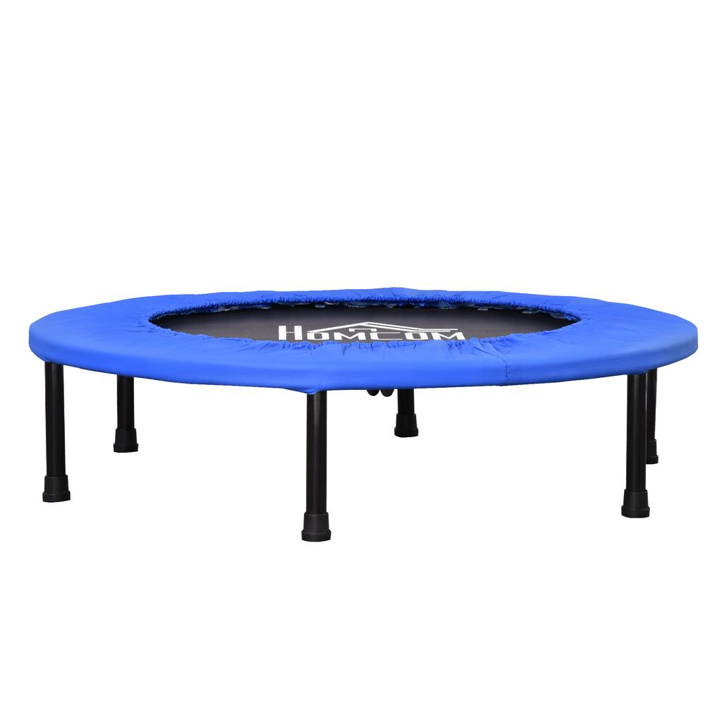 36" Mini Fitness Trampoline Home Gym Yoga Exercise Rebounder Indoor Outdoor Jumper with Safety Pad, Support Up to 100 KG, Blue and Black