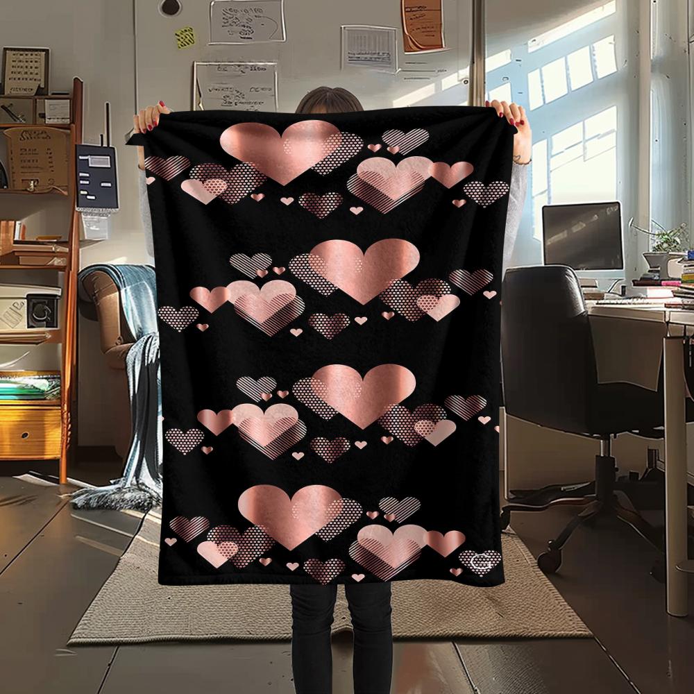 Skull and Love Print Flannel Blanket,High quality Comfortable for All Seasons,Home Decor,Warmth and Comfort,Perfect for Christmas Gifts