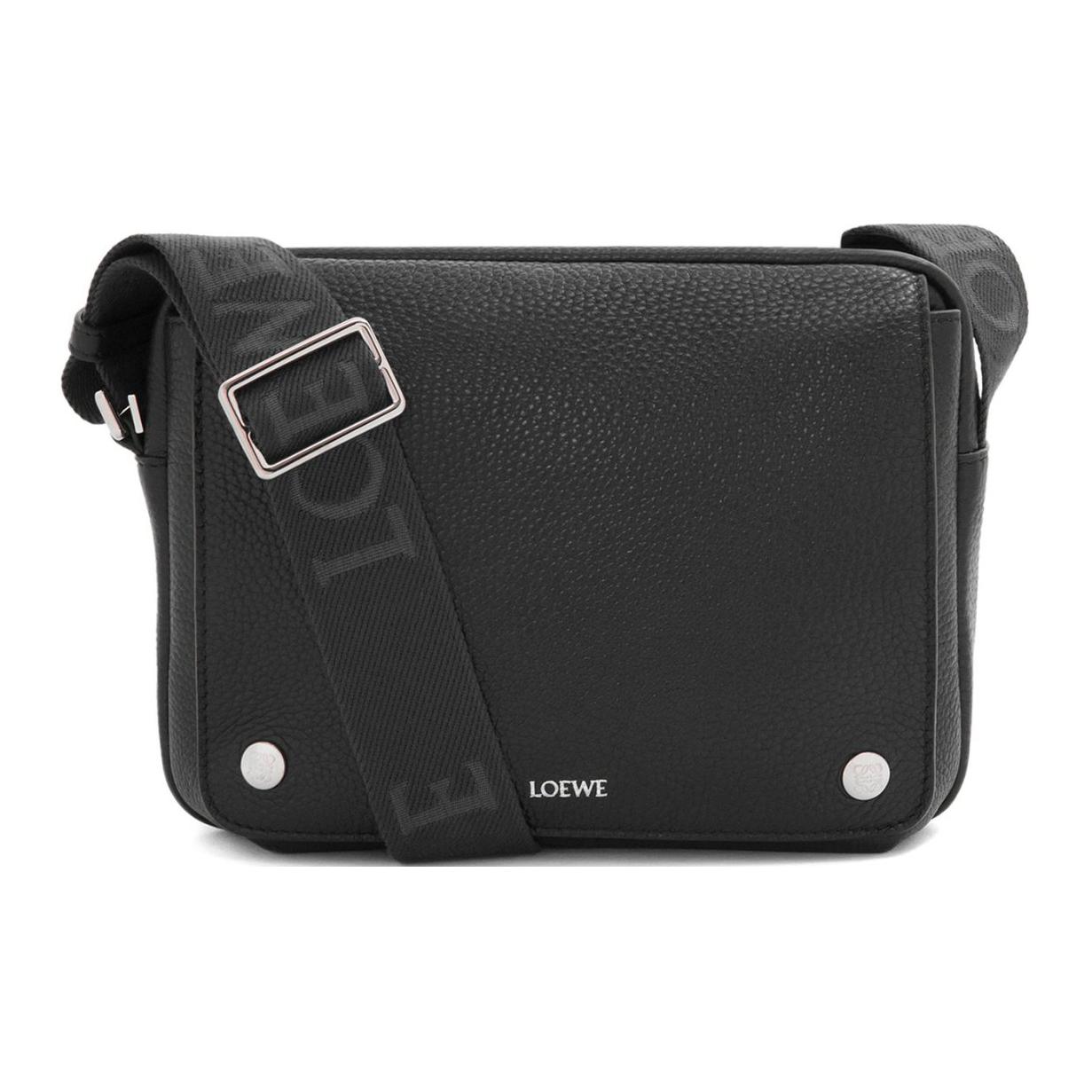 

Loewe Letter Logo Grain Calfskin Messenger Bag Mini Men Shoulder Bag Black BANBA73X01-1100 Basic Set (Bag+Dust Bag)
