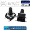 SMD Tactile Micro Switch 4.5x4.5mm, Height Options: 3.8-9mm, Copper Pins