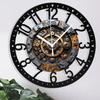25cm Circular Iron Wall Clock with a Biplane with Propeller Design