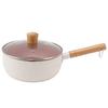 Non Stick Saucepan With Lid White Baby Complementary Food Small Pot Home Kitchen Instant Noodles