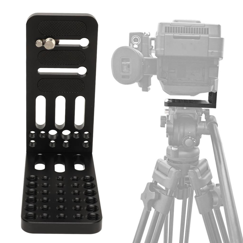 Camera L Bracket Quick Release Plate Vertical Horizontal Switching with 1/4in 3/8in Screw Hole 44.1lb Camera Mount Plate for Video