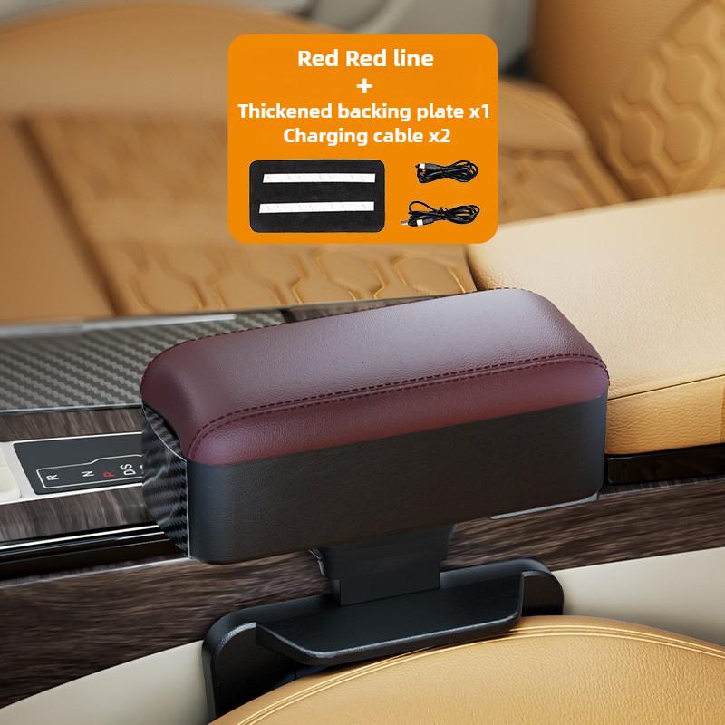 Rechargeable Version Car Armrest Storage Box Adjustable Elbow Support Pad Center Console Organizer Cup Holder