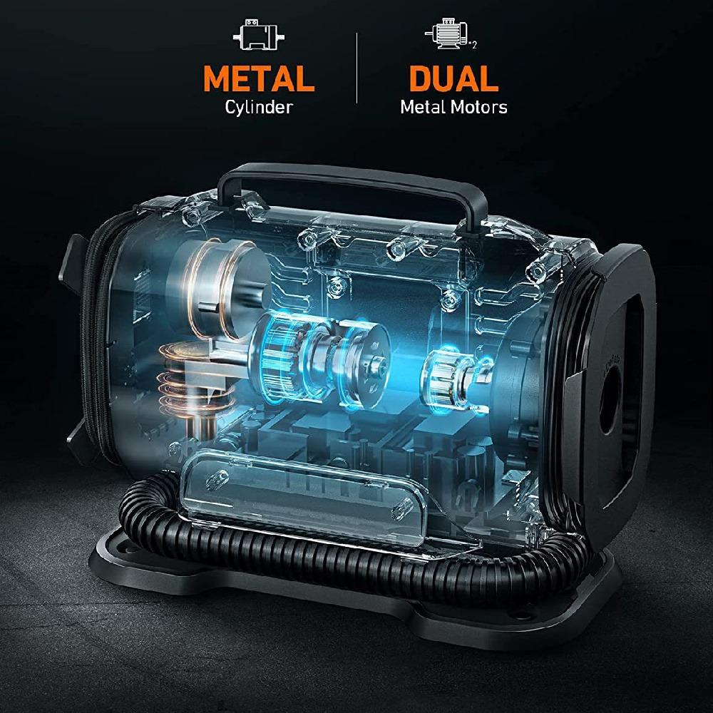 EAFC EU Plug Portable High Power Dual Power Air Compressors 110V-230V AC/DC Air Car Compressors Inflators Tire Inflators
