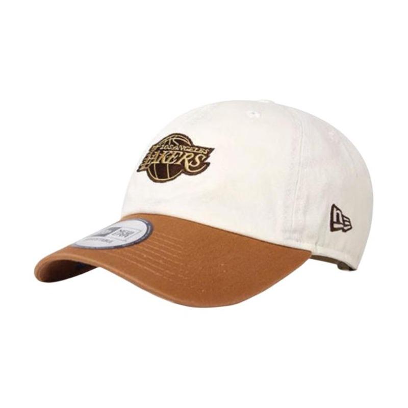 New Era Niu Yihua NBA embroidered visor Lakers color matching retro Warriors sports cap outdoor cotton baseball cap men and women same 70855378