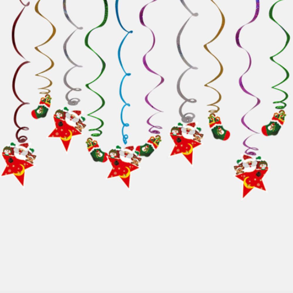Decorations Eyecatching Christmas With Spiral Streamers And Triangle Flags For Holiday Festivities
