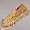 Spring Autumn New Designer Loafers for Men Solid Color Low Top Retro Fashion Casual Shoes Man Soft Cow Leather Shoes Male