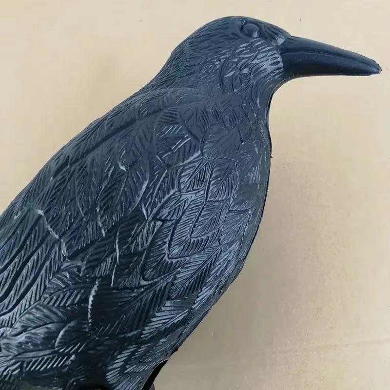 Simulation Corbeau Corbeau Noir Repulsif Oiseaux Contrôle Naturel des Ravageurs Répulsif Corbeau Corbeau Accessoire Décor Effrayant Fête Halloween Décor Corbeau