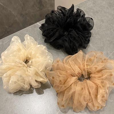 Elegante Elástico de Cabelo e Faixa de Cabeça de Malha em Forma de Coração