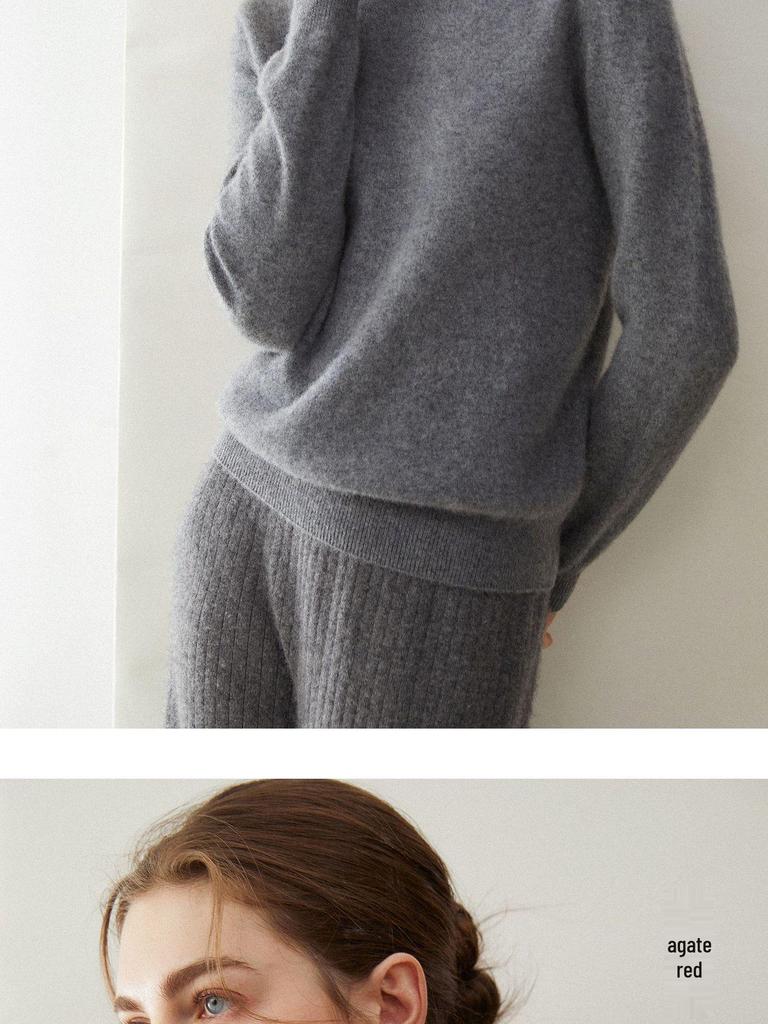 Women's High Neck 100% Pure Cashmere Sweater - Autumn/Winter Loose Pullover Knitwear