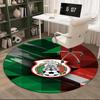 1PC round rug Mexico Football Team Emblem Printed Round Area Rug ,Rug For Home Office, Round Chair Rug, Decorative Carpet Fan gifts Christmas gift