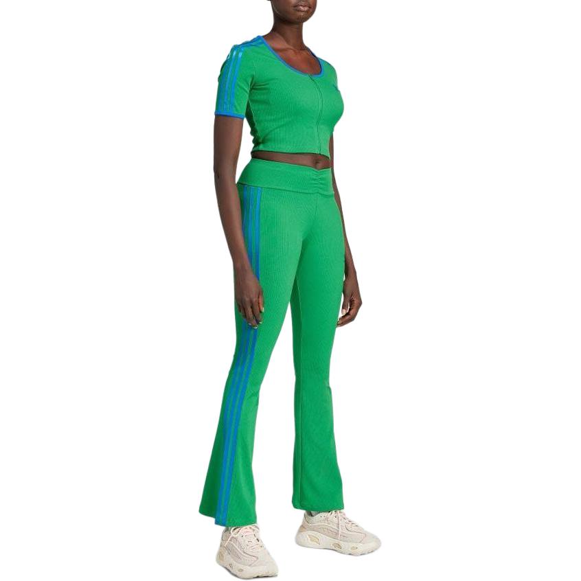 adidas Originals Slim Fit Schlaghose Damen Hosen Grün JG8046