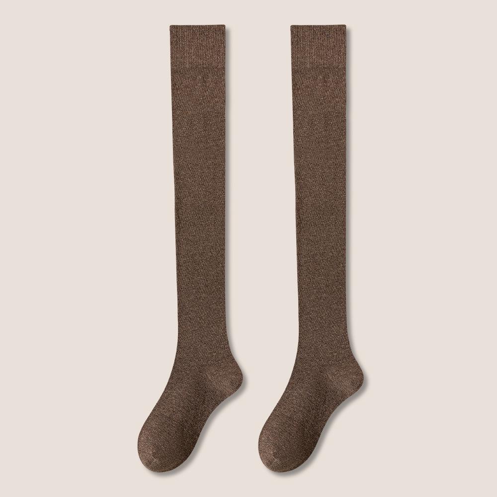 Women's Anti-Drop Warm Black Cotton Long Calf Socks - Autumn/Winter JK Style