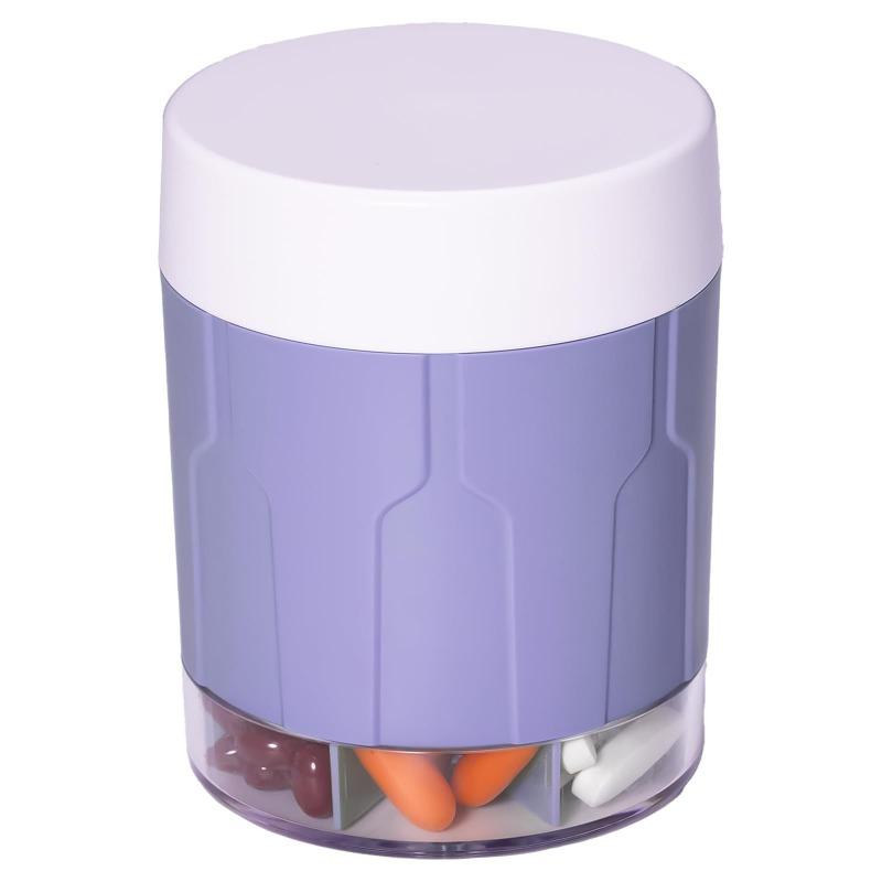 7 Fächer Großer Pillenbecher Flaschenorganizer Nahrungsergänzungsmittel-Organizer für 6 verschiedene Vitamine Reisetablettenetui Box Strohhalmbehälter