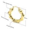 Christmas Gift Stainless Steel 18K Real PVD Gold Plating Bamboo CC Shape Hoop Earrings Waterproof Jewelry for Woman