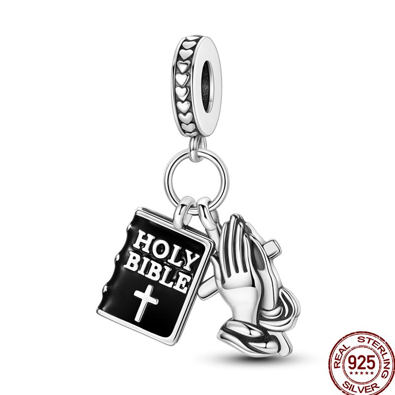 Copper Tarot Star Moon Sun Cross Bible Holy Blessing Amulet Beads Fit 3Mm Pan Original Bracelet Diy Gift