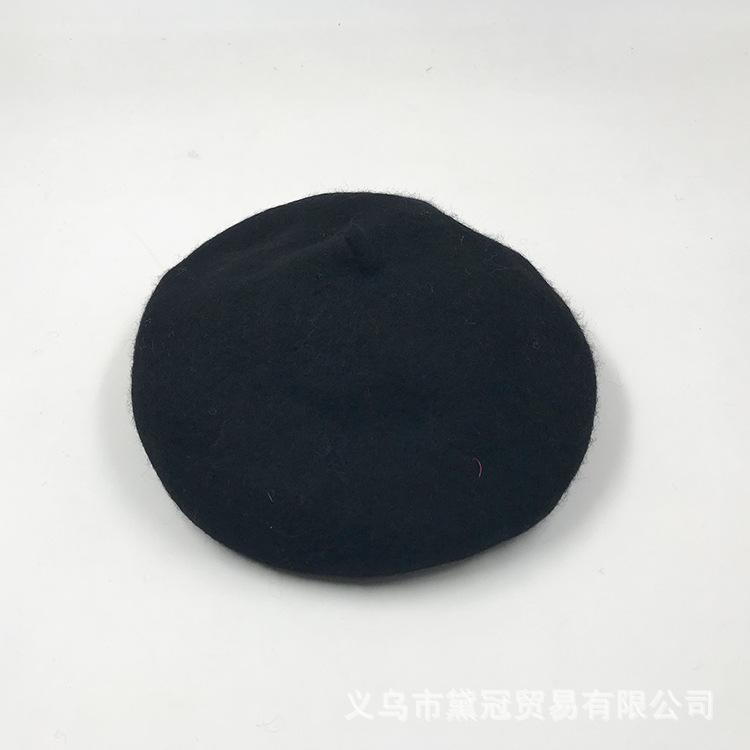 Autumn and winter versatile wool hat beret women's pumpkin hat retro woolen painter hat bud hat tide