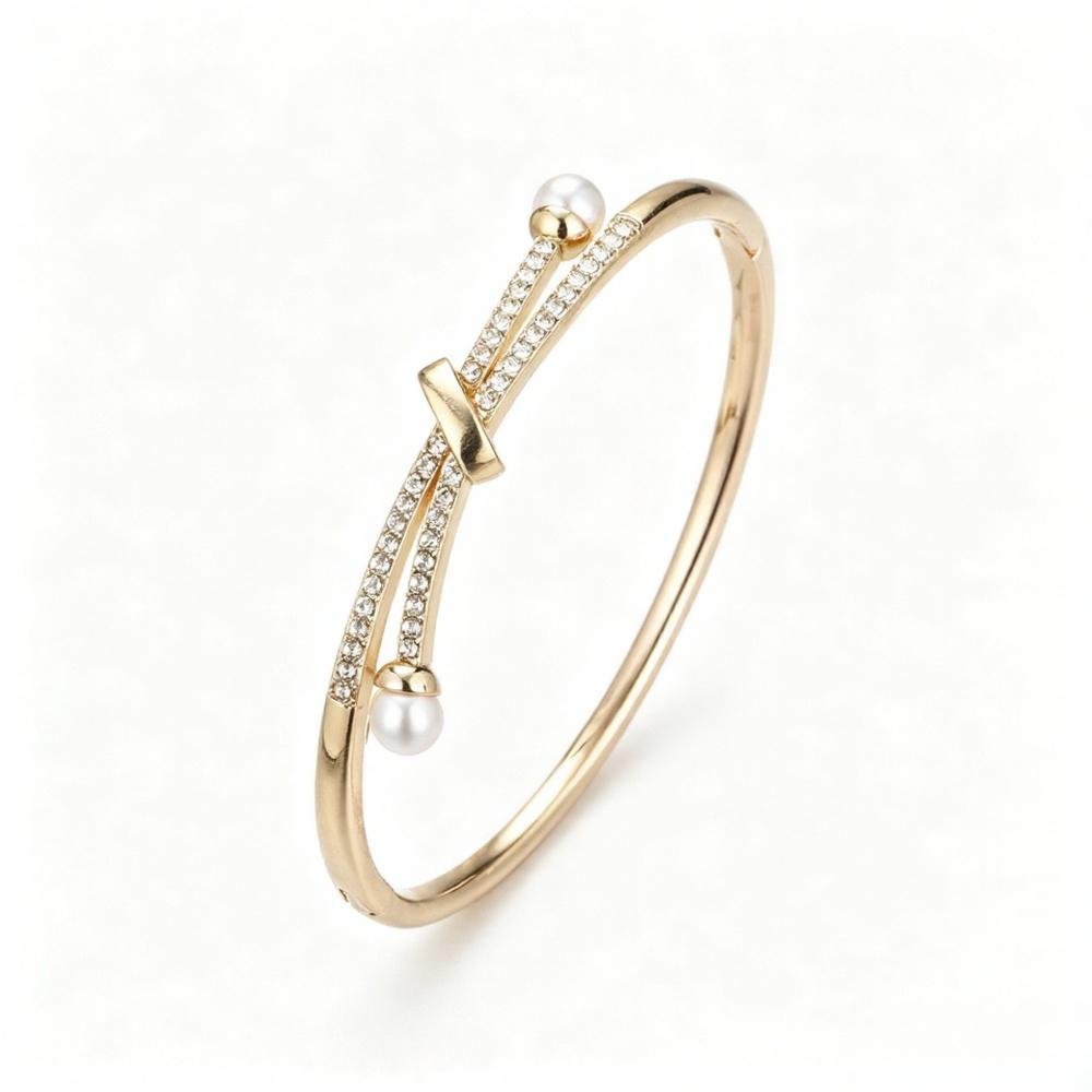 Alloy Bracelets Woman Bangle Zircon for Woman Golden Love Crystal Wedding Feminina Luxury Jewellery Gifts