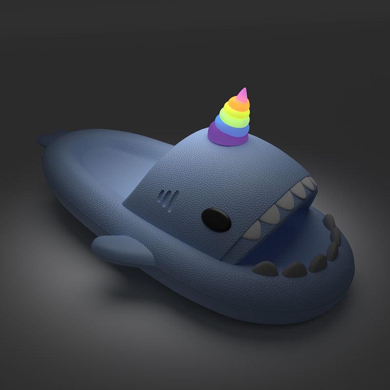 Fashion 1Pair DIY Shoes Charms Night Glowing Lantern Unicorn Cute Strawberry Fins Accessories For Shark Slippers