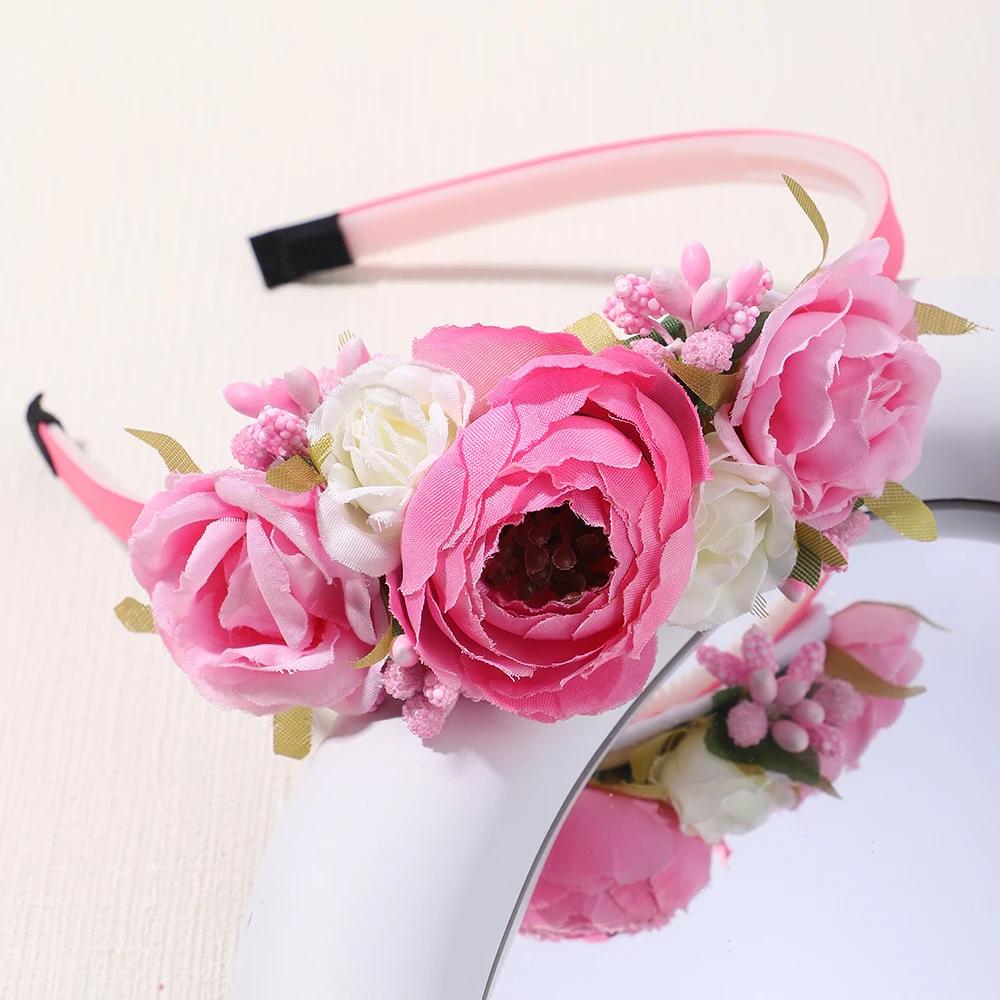 Neue handgefertigte Haarreifen für Blumenmädchen, süße Perlen- und Federkronen für Hochzeiten, Prinzessinnen-Kopfbedeckungen für Tanzpartys, modische Accessoires