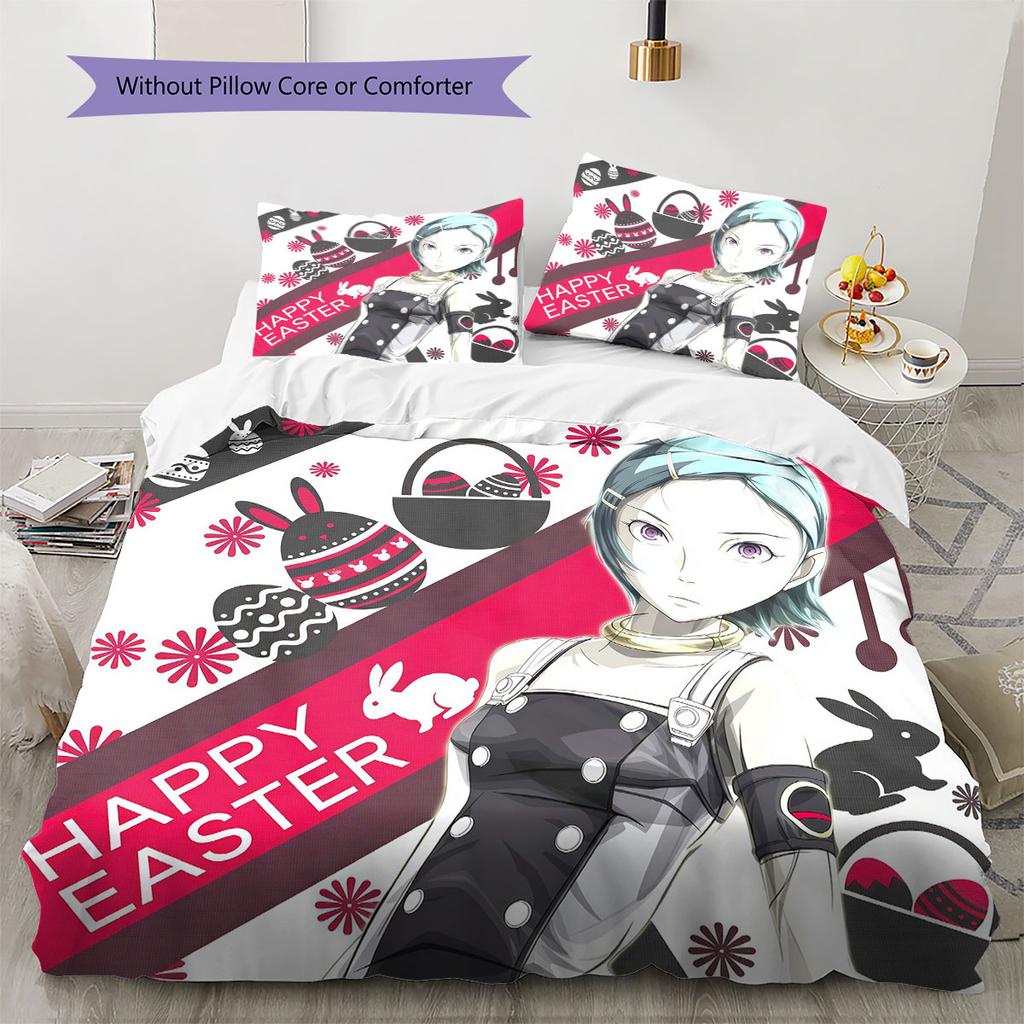 Eureka Seven Pattern Bedding Quilt Set Quilt Cover Pillowcase Home Decoration Birthday Gift (1 * duvet cover + 2 * pillowcase, without core)