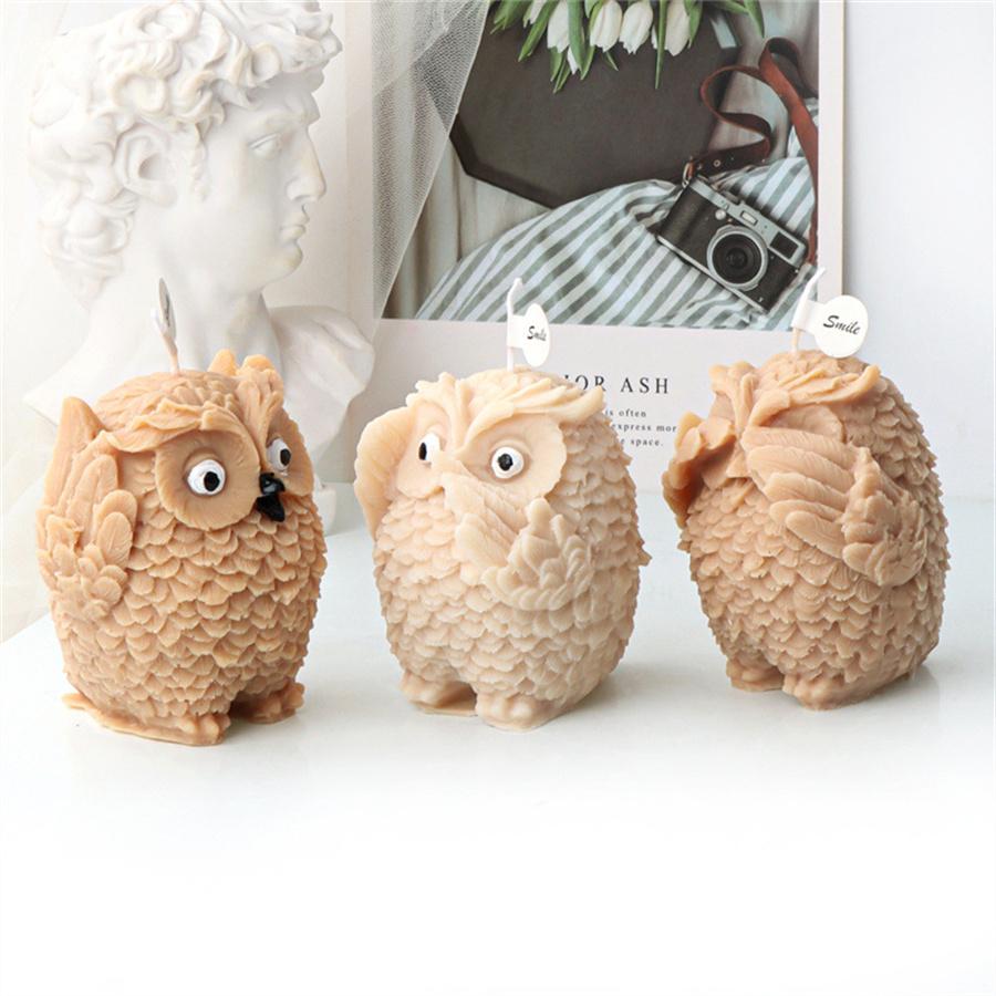3D Cartoon Eule Silikonform DIY Niedliches Tier Duftkerzenform Gips Handwerksdekoration Seife Eiswürfel Backform